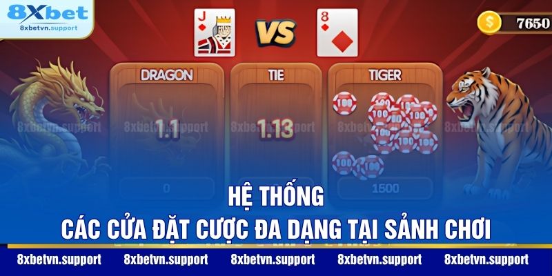 Hệ thống các cửa đặt cược đa dạng tại sảnh chơi